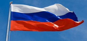 Ruslands flag flagrende