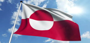 Grønlands flag - flagrende