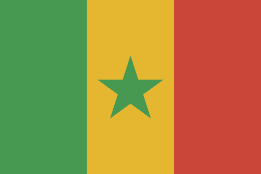 Senegal flag med grøn stjerne