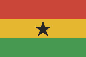 Ghana flag rød gul grøn med stjerne