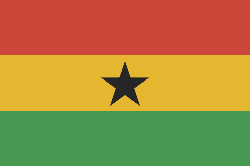 Ghana flag rød gul grøn med stjerne