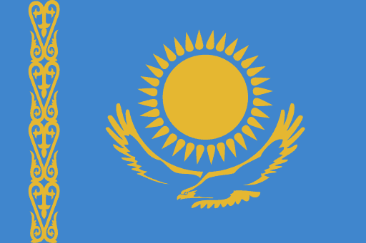 Kazakhstan flag gul og blå