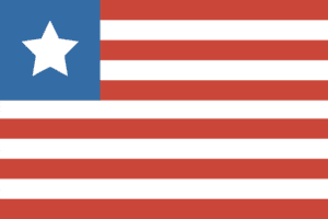 Liberia flag med stjerne og striber