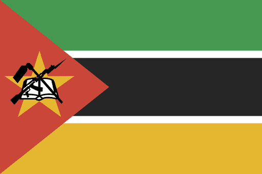 Mozambique flag med stjerne