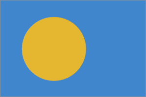 Palau flag - gult og blåt flag