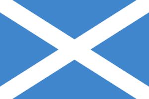 Skotlands flag blåt flag med hvidt kryds