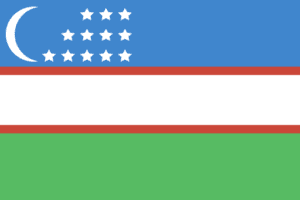 Uzbekistan flag med stjerner og måne